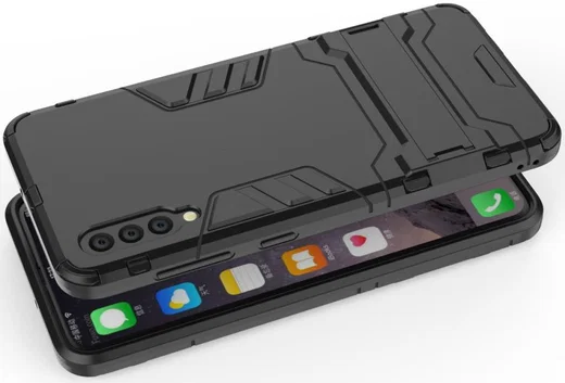 Samsung Galaxy A50 Shock Proof Back Cover Hoesje Hybride Stand Zwart afbeelding 6