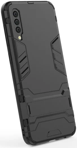 Samsung Galaxy A50 Shock Proof Back Cover Hoesje Hybride Stand Zwart afbeelding 4