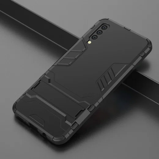 Samsung Galaxy A50 Shock Proof Back Cover Hoesje Hybride Stand Zwart afbeelding 8
