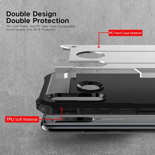 Huawei P Smart Plus 2019 Hybride Hoesje Donker Blauw afbeelding 2
