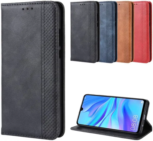 Huawei P Smart Plus 2019 Vintage Portemonnee Hoesje Zwart afbeelding 7