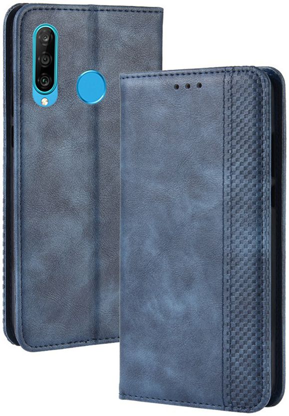 Huawei P Smart Plus 2019 Vintage Portemonnee Hoesje Blauw afbeelding 4
