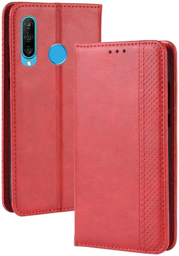 Huawei P Smart Plus 2019 Vintage Portemonnee Hoesje Rood afbeelding 4