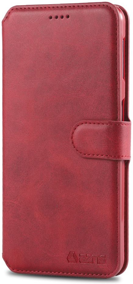 AZNS Samsung Galaxy A50 Book Case Hoesje Wallet Kunst Leer Rood afbeelding 3