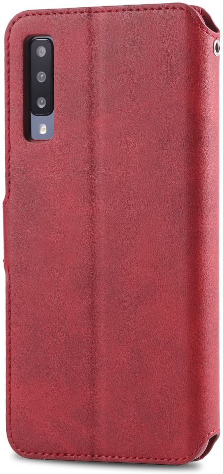 AZNS Samsung Galaxy A50 Book Case Hoesje Wallet Kunst Leer Rood afbeelding 1