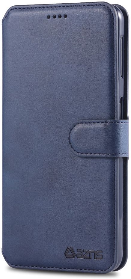 AZNS Samsung Galaxy A50 Book Case Hoesje Wallet Kunst Leer Blauw afbeelding 2