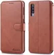 AZNS Samsung Galaxy A50 Book Case Hoesje Wallet Kunst Leer Bruin afbeelding 2