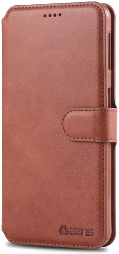 AZNS Samsung Galaxy A50 Book Case Hoesje Wallet Kunst Leer Bruin afbeelding 3