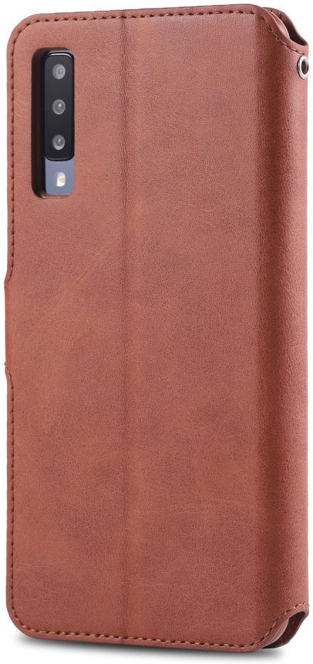 AZNS Samsung Galaxy A50 Book Case Hoesje Wallet Kunst Leer Bruin afbeelding 1