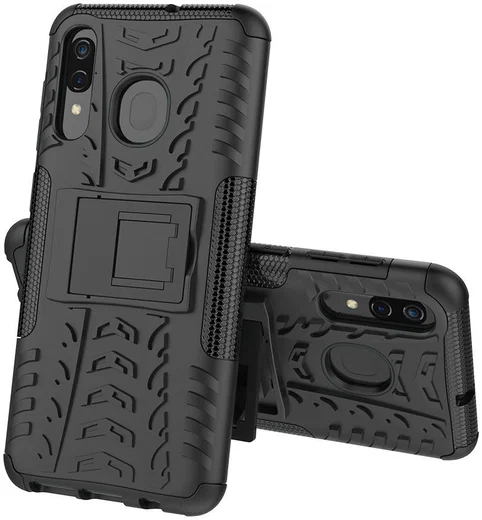 Samsung Galaxy A50 Backcover Hoesje Shockproof Hybride Kickstand Zwart afbeelding 8