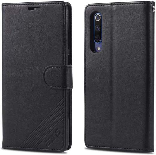AZNS Xiaomi Mi 9 Portemonnee Hoesje Zwart afbeelding 2