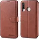 AZNS Huawei P30 Lite Portemonnee Stand Hoesje Bruin afbeelding 3