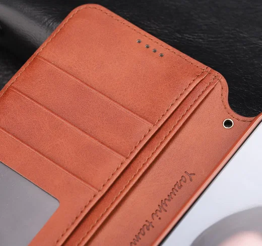 AZNS Huawei P30 Lite Portemonnee Stand Hoesje Bruin afbeelding 15