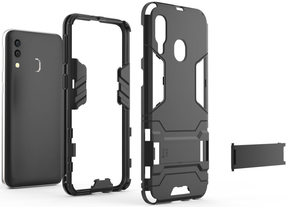 Samsung Galaxy A40 Hybrid Hoesje Zwart afbeelding 4