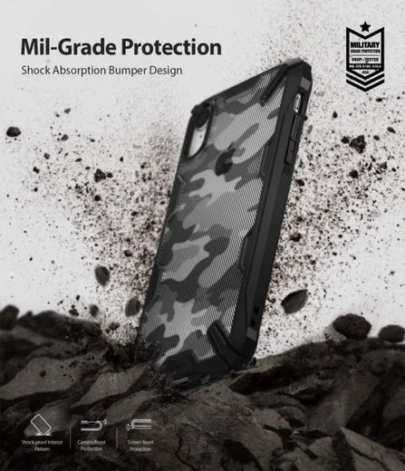 Ringke Fusion X Apple iPhone XR Hoesje Camo Zwart afbeelding 4