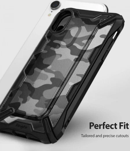 Ringke Fusion X Apple iPhone XR Hoesje Camo Zwart afbeelding 5