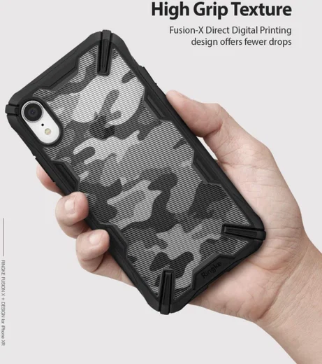 Ringke Fusion X Apple iPhone XR Hoesje Camo Zwart afbeelding 6