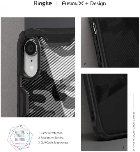 Ringke Fusion X Apple iPhone XR Hoesje Camo Zwart afbeelding 10