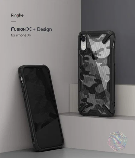 Ringke Fusion X Apple iPhone XR Hoesje Camo Zwart afbeelding 11