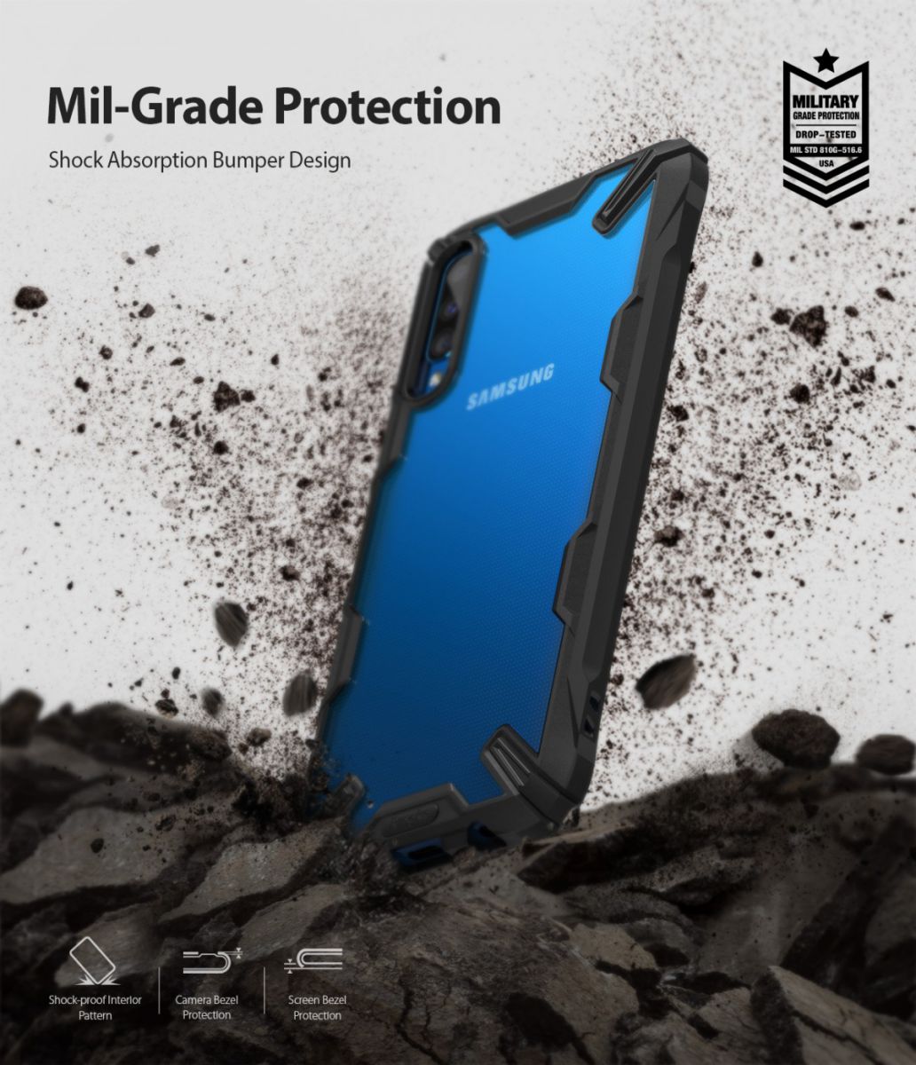 Ringke Fusion X Samsung Galaxy A50 Hoesje Zwart afbeelding 2