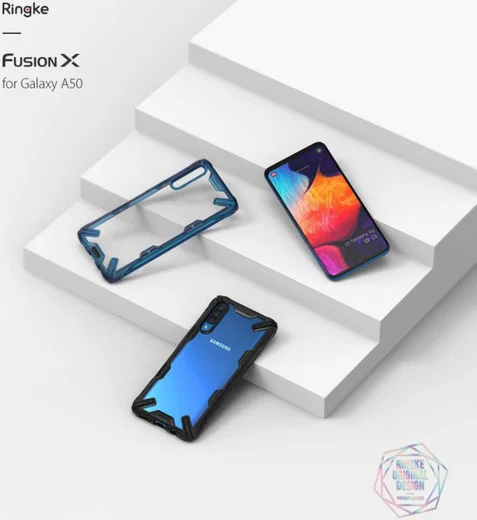 Ringke Fusion X Samsung Galaxy A50 Hoesje Zwart afbeelding 7