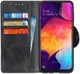 Samsung Galaxy A50 Book Case Hoesje Kunst Leer Wallet Zwart afbeelding 1