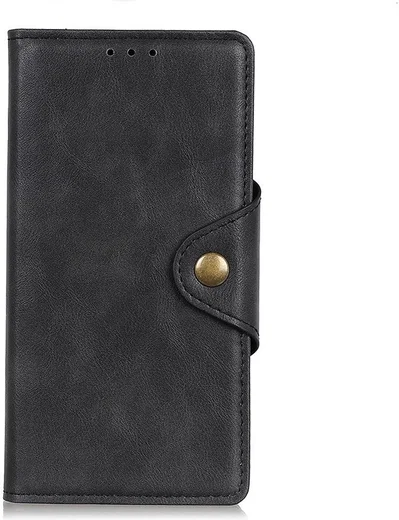 Samsung Galaxy A50 Book Case Hoesje Kunst Leer Wallet Zwart afbeelding 2