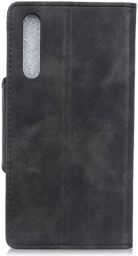 Samsung Galaxy A50 Book Case Hoesje Kunst Leer Wallet Zwart afbeelding 4