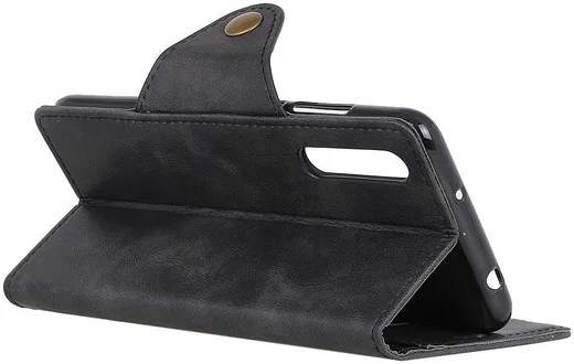 Samsung Galaxy A50 Book Case Hoesje Kunst Leer Wallet Zwart afbeelding 6