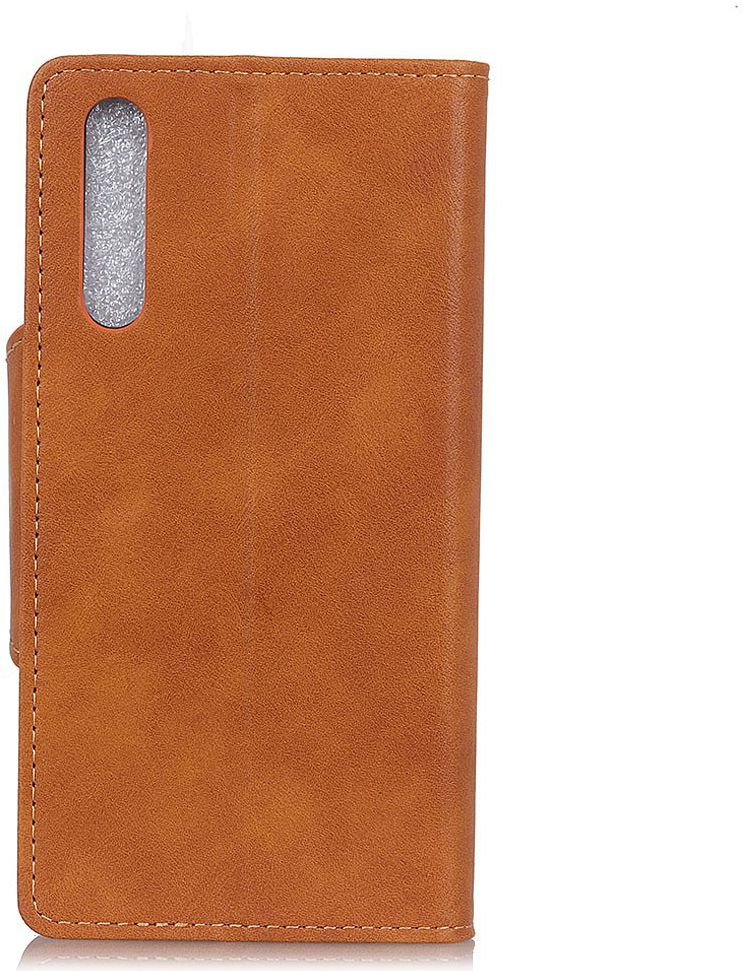 Samsung Galaxy A50 Book Case Hoesje Kunst Leer Wallet Bruin afbeelding 4