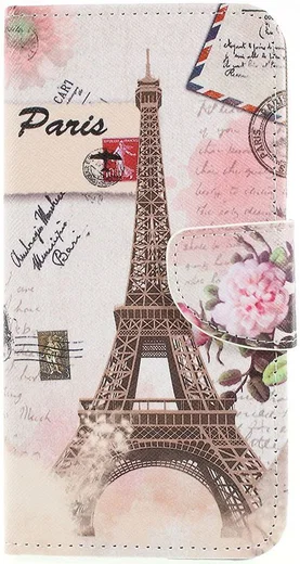 Samsung Galaxy A50 Book Case Hoesje Wallet met Print Eiffeltoren afbeelding 1