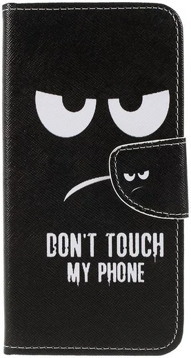 Samsung Galaxy A50 Book Case Hoesje Wallet Print Don't Touch My Phone afbeelding 1