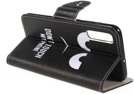 Samsung Galaxy A50 Book Case Hoesje Wallet Print Don't Touch My Phone afbeelding 5