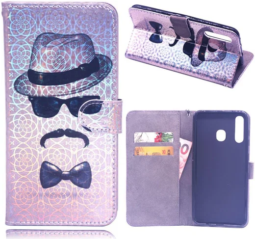 Samsung Galaxy A50 Book Case Hoesje Wallet met Print Gentleman afbeelding 3