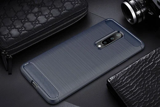 OnePlus 7 Pro Geborsteld TPU Hoesje Blauw afbeelding 4