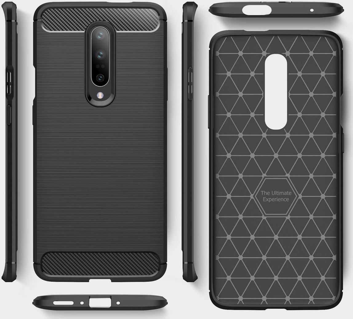 OnePlus 7 Pro Geborsteld TPU Hoesje Blauw afbeelding 9