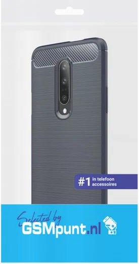 OnePlus 7 Pro Geborsteld TPU Hoesje Blauw afbeelding 2