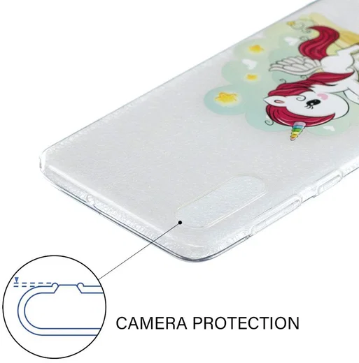 Samsung Galaxy A50 Hoesje TPU met Print Unicorn afbeelding 4