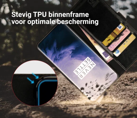 Rosso Element OnePlus 7 Pro Hoesje Book Cover Zwart afbeelding 6