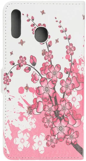 Samsung Galaxy A40 Portemonnee Hoesje met Print Bloesem afbeelding 5