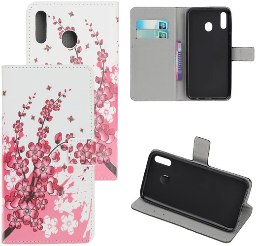 Samsung Galaxy A40 Portemonnee Hoesje met Print Bloesem afbeelding 6