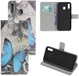 Samsung Galaxy A40 Portemonnee Hoesje met Print Blauw Vlinder afbeelding 6