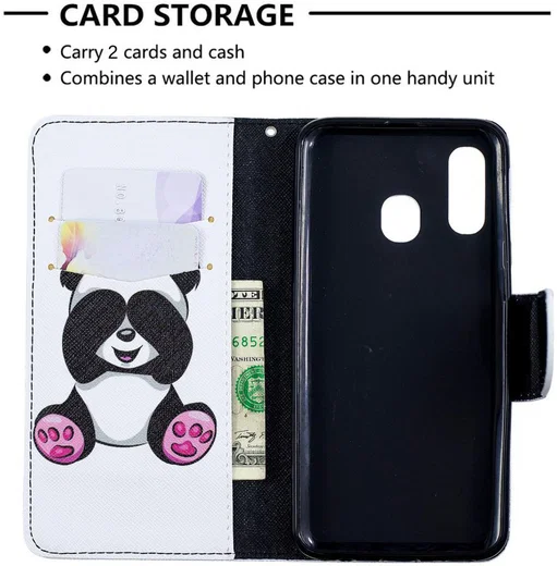 Samsung Galaxy A40 Portemonnee Print Hoesje Panda afbeelding 3