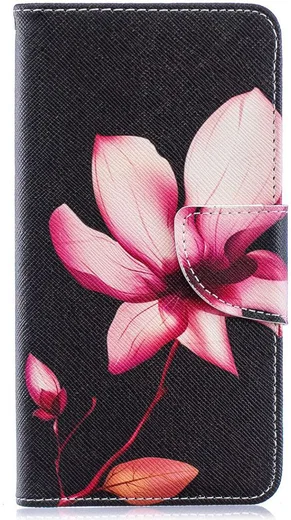 Samsung Galaxy A40 Portemonnee Print Hoesje Bloem afbeelding 1