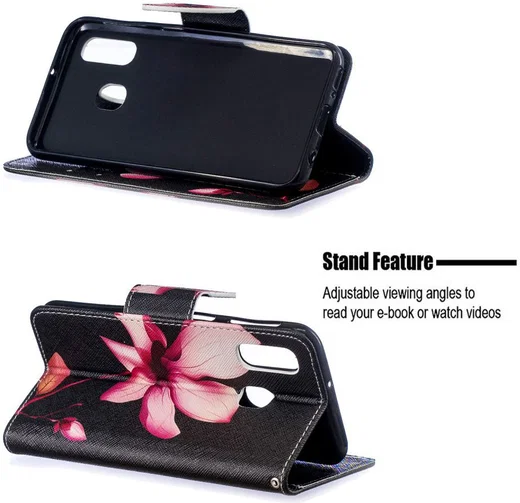Samsung Galaxy A40 Portemonnee Print Hoesje Bloem afbeelding 4