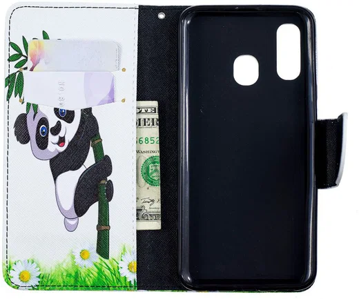 Samsung Galaxy A40 Portemonnee Print Hoesje Lovely Panda afbeelding 2