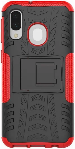 Samsung Galaxy A40 Robuust Hybride Hoesje Rood afbeelding 6