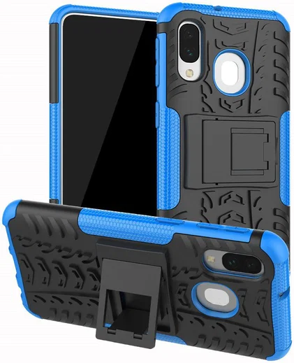 Samsung Galaxy A40 Robuust Hybride Hoesje Blauw afbeelding 1