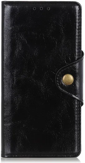 Samsung Galaxy A40 Portemonnee Knoop Hoesje Zwart afbeelding 1