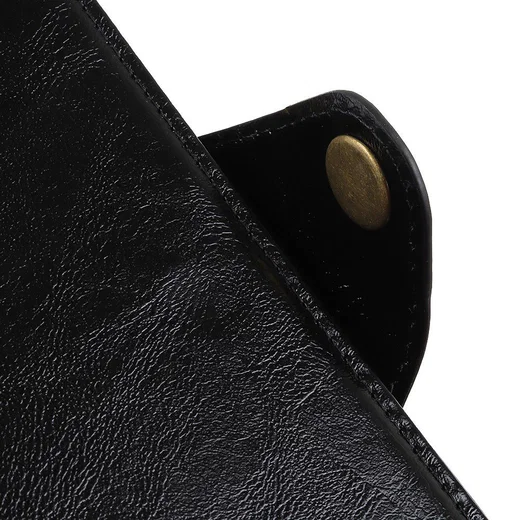 Samsung Galaxy A40 Portemonnee Knoop Hoesje Zwart afbeelding 7
